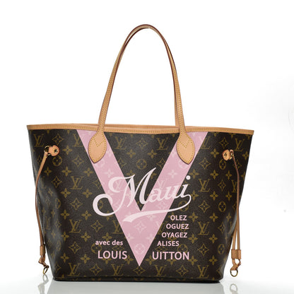 Louis Vuitton Monogram Maui V Neverfull MM Rose Ballerine 3 of 8