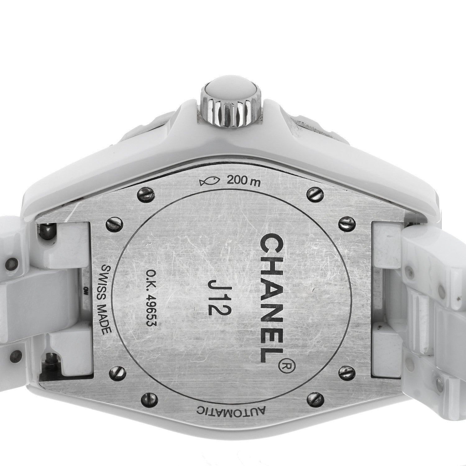 Chanel Stainless Steel Ceramic 38mm J12 Automatic Watch White 4 of 4