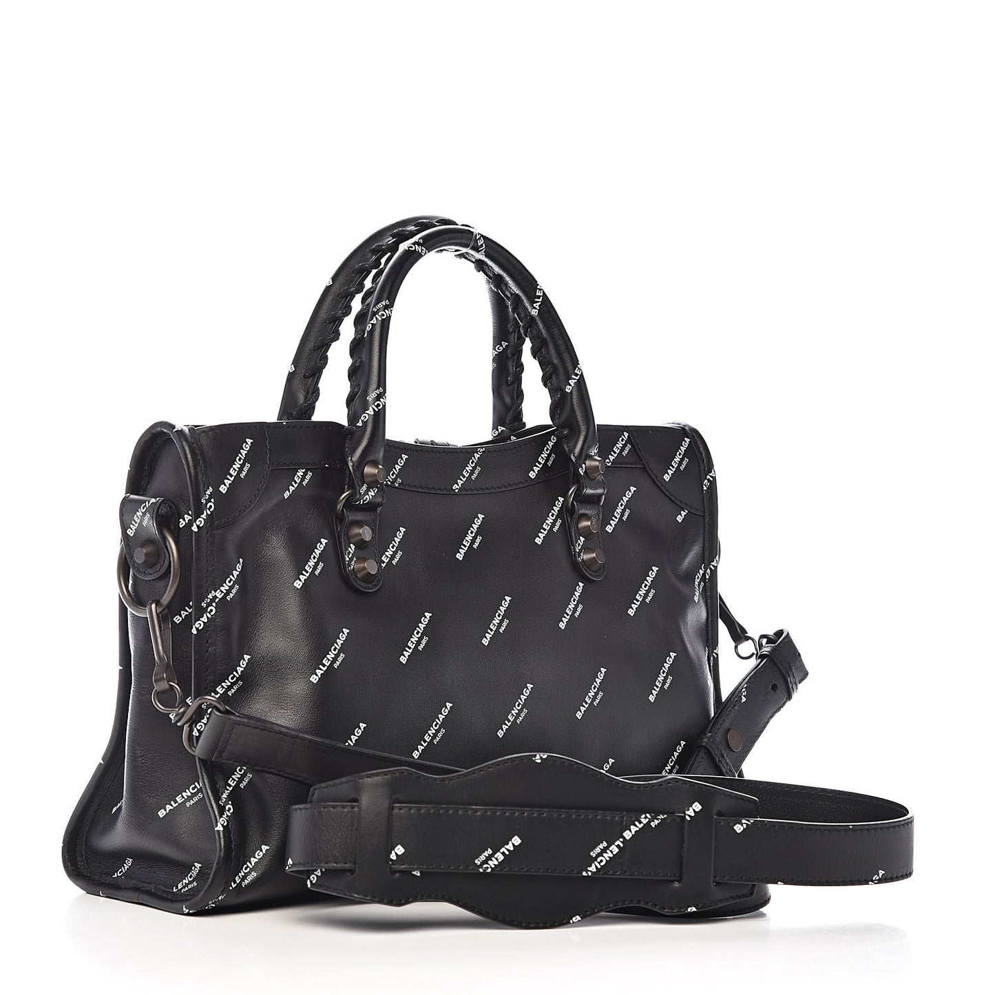 Veau Allover Logo Classic Hardware S City Black White