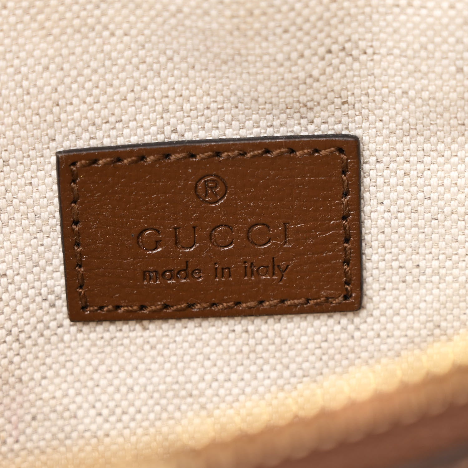 Gucci GG Supreme Monogram Textured Calfskin Retro Interlocking G Belt Bag Beige Ebony Brown Sugar 6 of 11