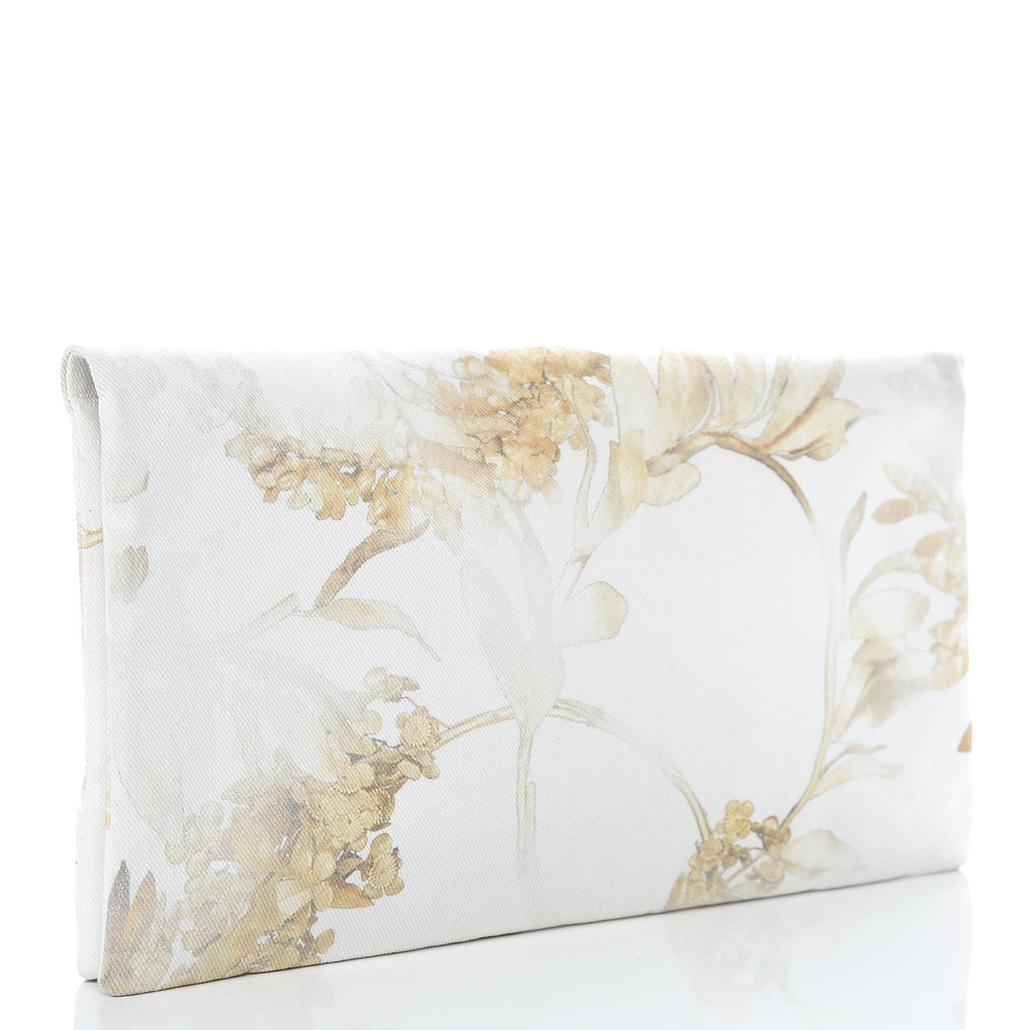 Canvas Floral Print Clutch White