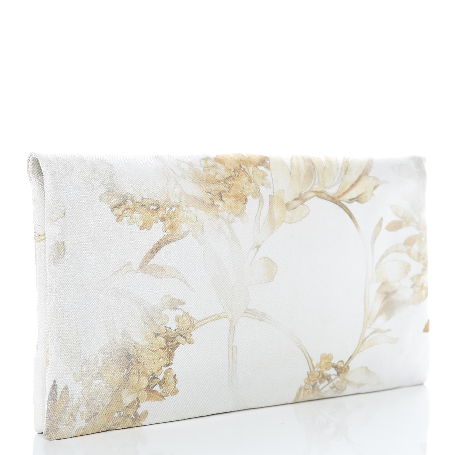 Chanel Canvas Floral Print Clutch White 3 of 10