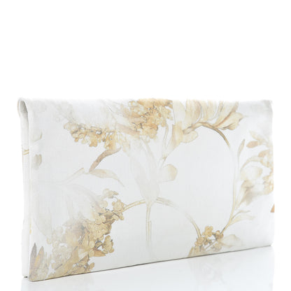 Chanel Canvas Floral Print Clutch White 3 of 10