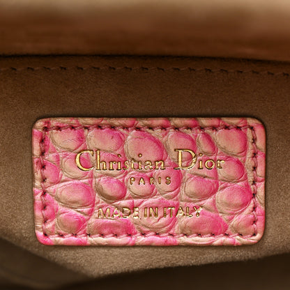 Christian Dior Metallic Alligator Gradient Small Lady Dior Pink 6 of 10