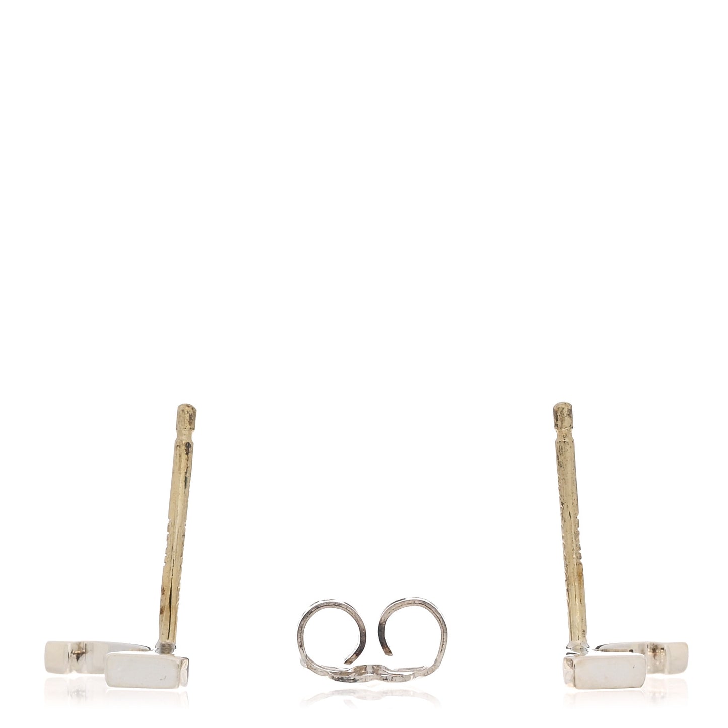 Sterling Silver T Smile Stud Earrings
