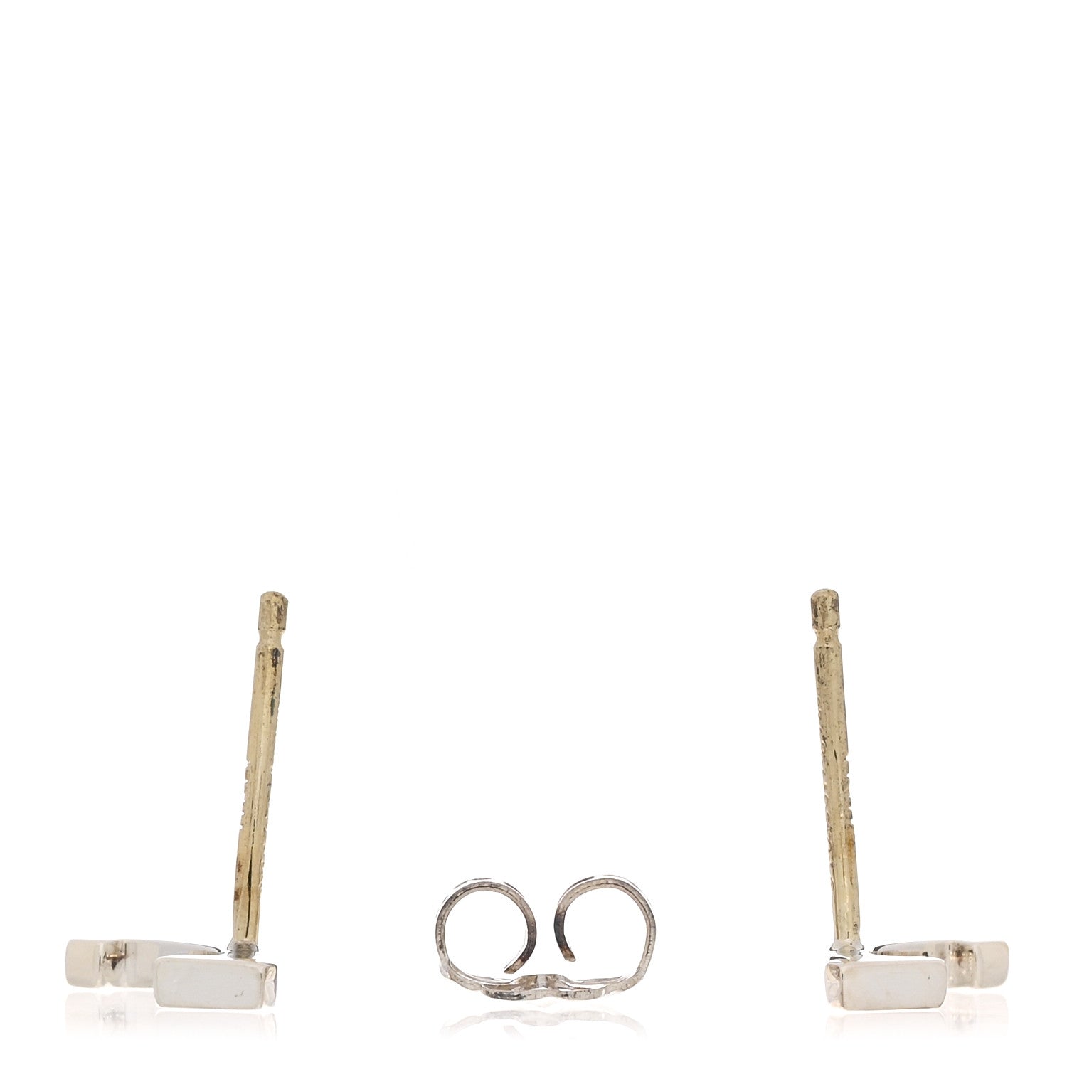 Tiffany Sterling Silver T Smile Stud Earrings 3 of 4