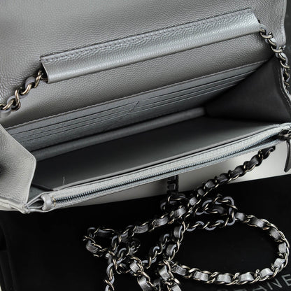 Chanel Caviar Chevron Quilted Boy Wallet On Chain WOC Silver 5 of 8