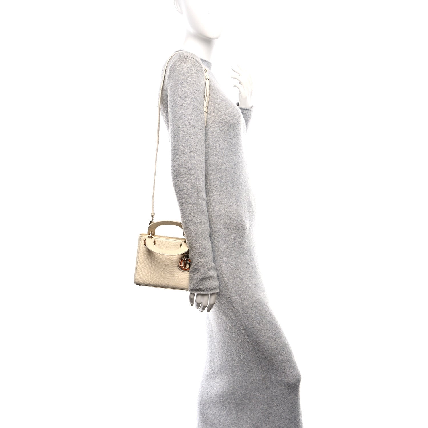 Christian Dior Lizard Mini Lady Dior White 1756817 – FASHIONPHILE