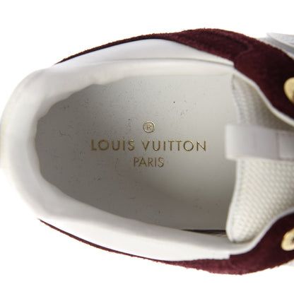 Louis Vuitton Suede Calfskin Run Away Sneakers 35 Burgundy White 7 of 11