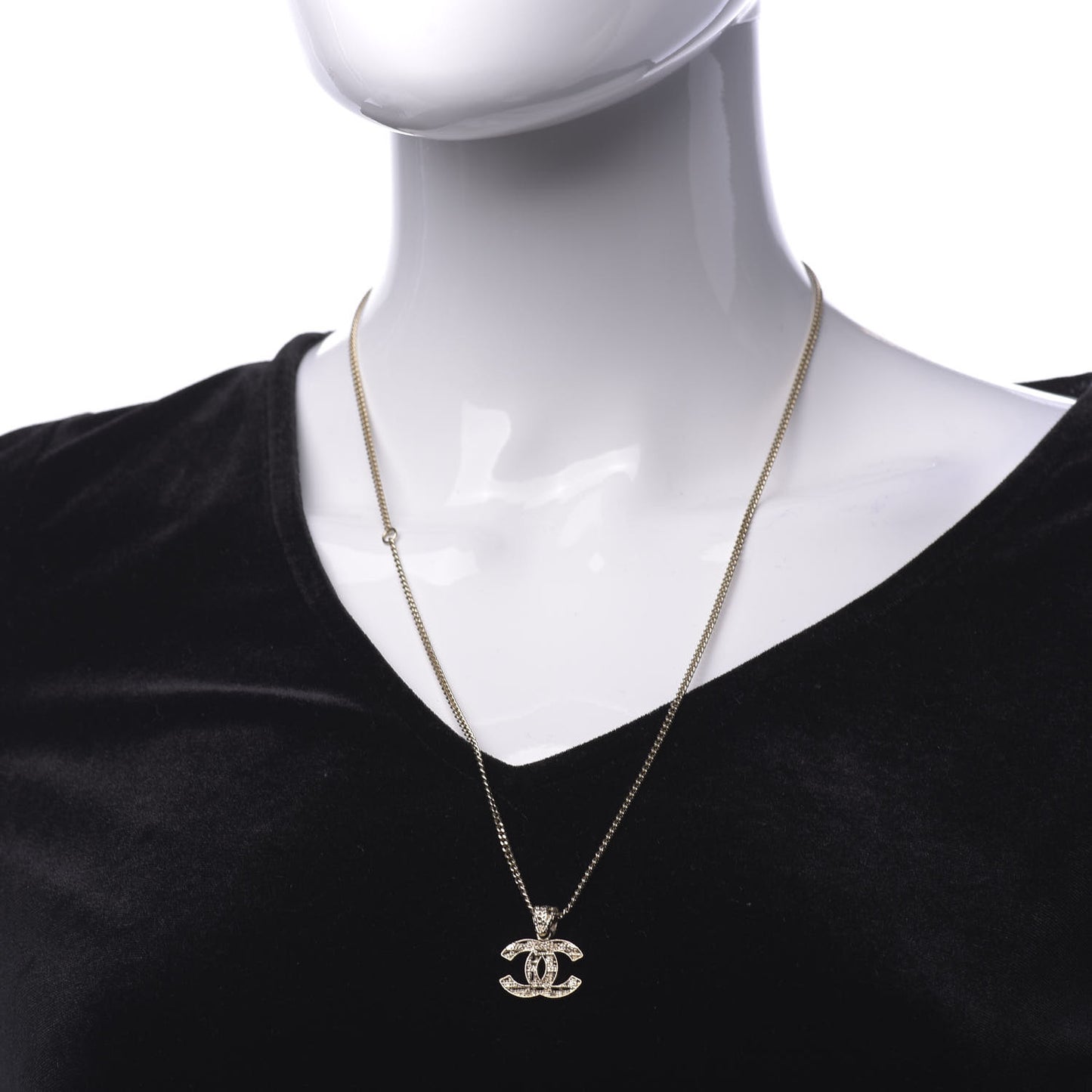 Tweed Effect CC Necklace Gold