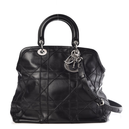 Christian Dior Lambskin Cannage Medium Granville Tote Black 1 of 8