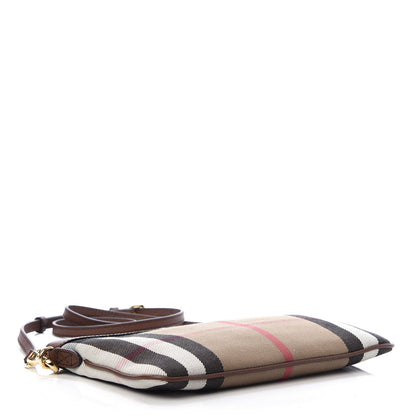 Burberry House Check Derby Peyton Crossbody Clutch Bag Tan 4 of 9