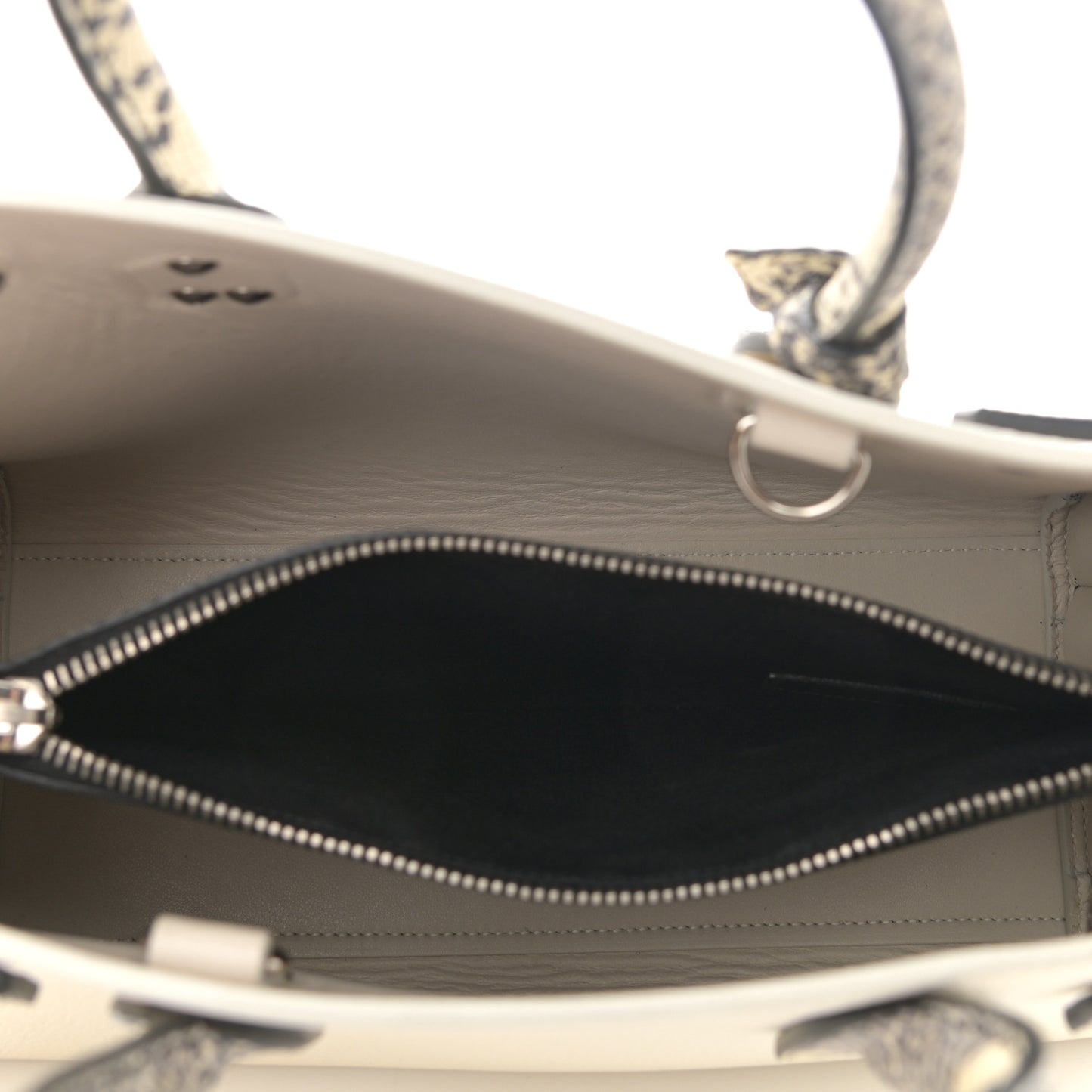 Grained Calfskin Baby Sac De Jour White Black