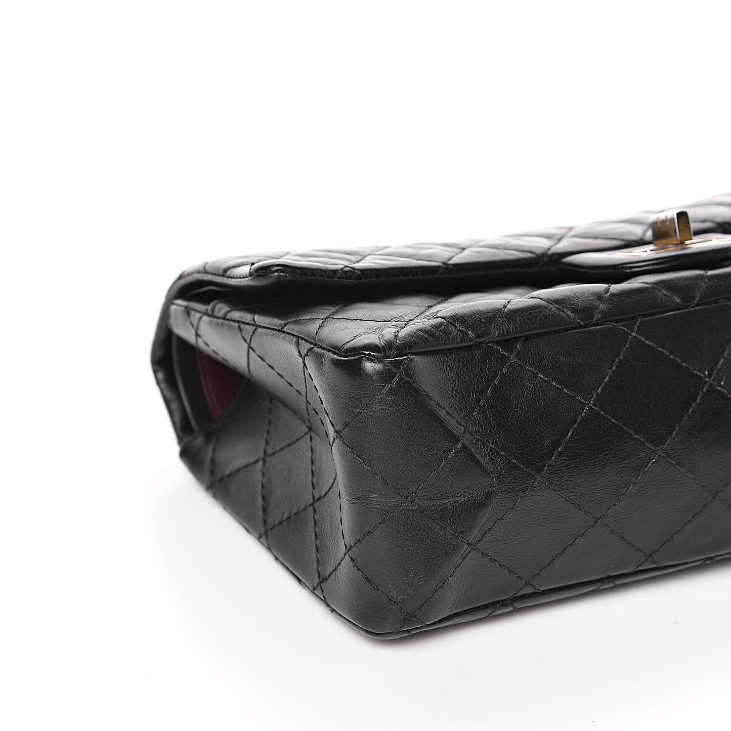 Aged Calfskin Quilted 2.55 Reissue 225 Flap Black