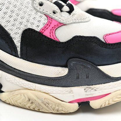 Balenciaga Fabric Mesh Womens Triple S Sneakers 35 Fluo Pink Grey White 5 of 7