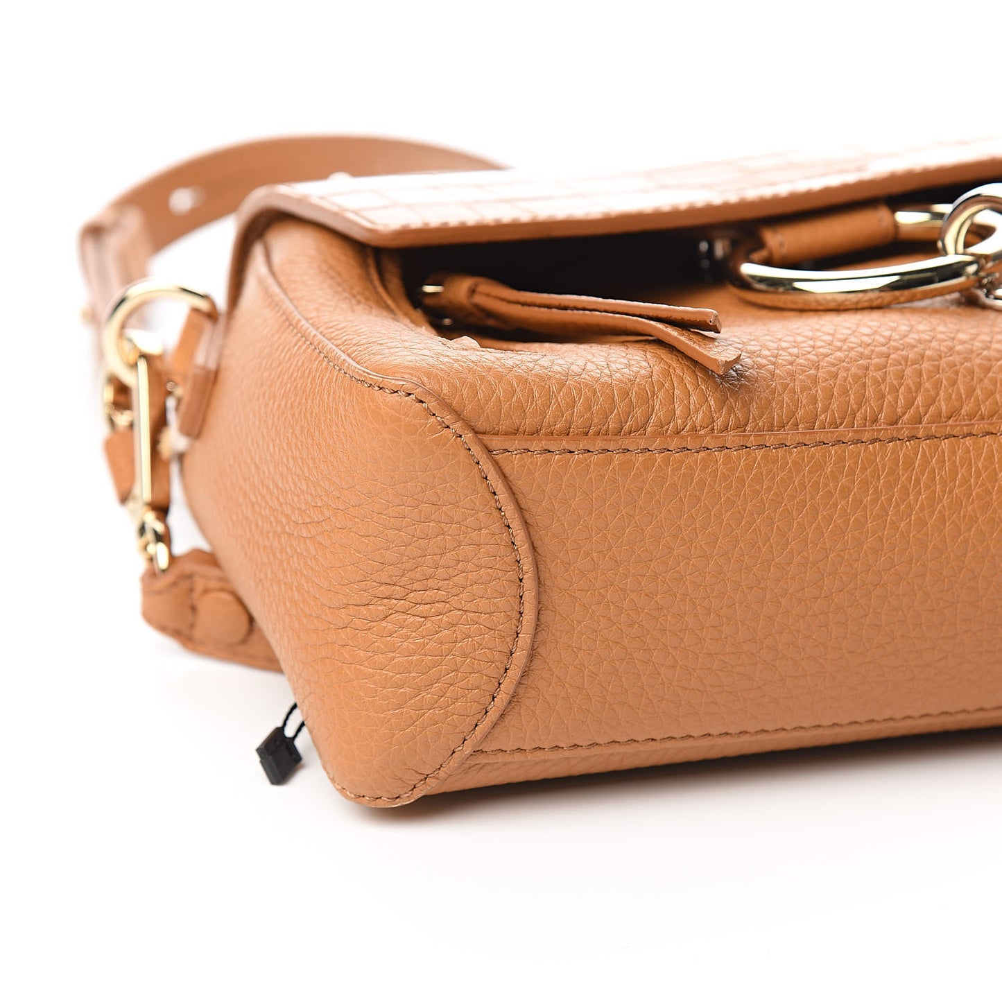 Calfskin Crocodile Embossed Mini Faye Day Shoulder Bag Autumnal Brown