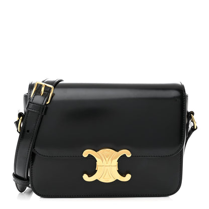 Celine Shiny Calfskin Teen Triomphe Black 1 of 10