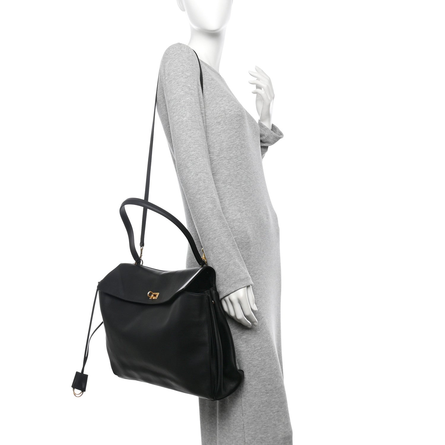 Balenciaga Smooth Calfskin Large Rodeo Top Handle Handbag Black 2 of 11