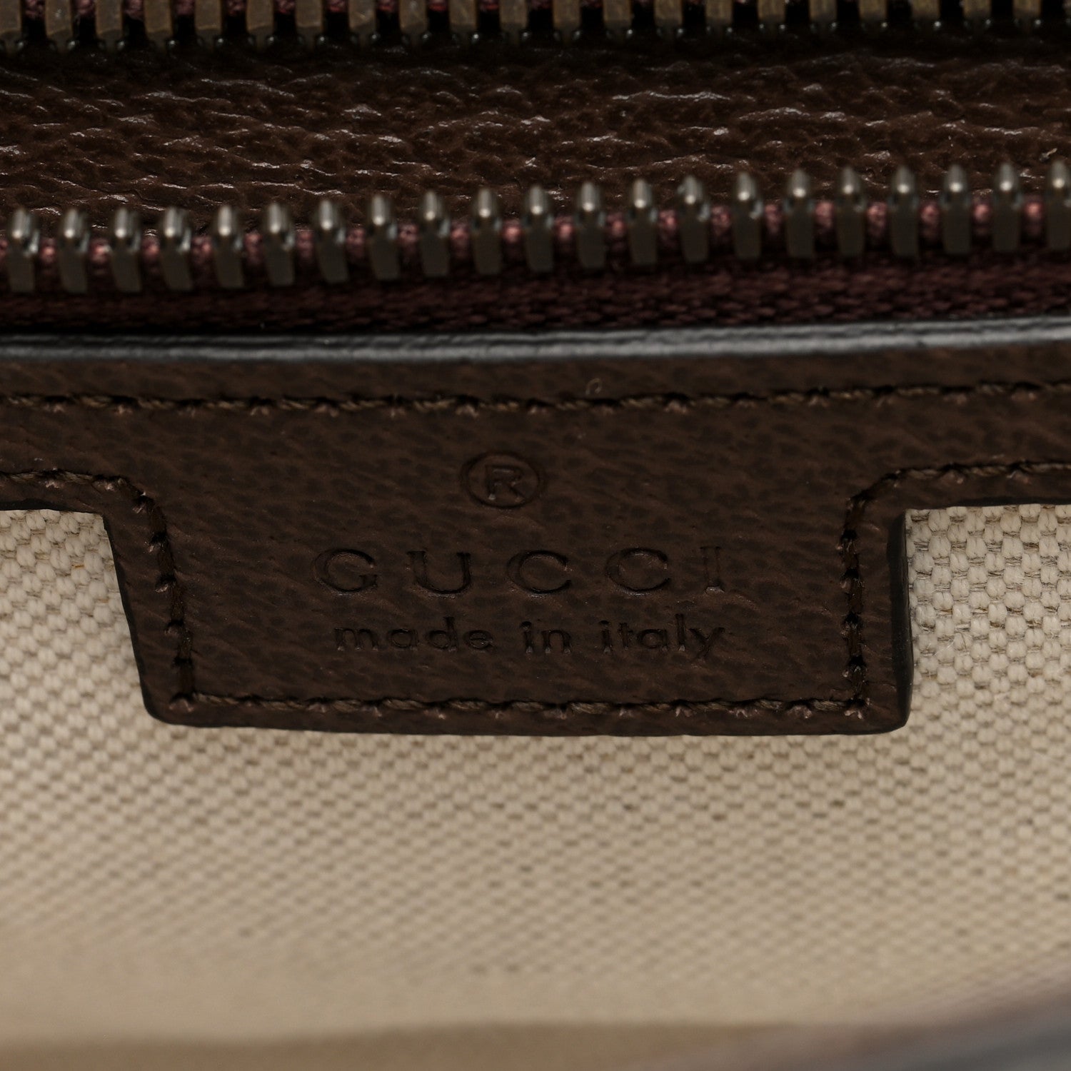 Gucci Tender GG Supreme Monogram Textured Dollar Calfskin Ophidia Messenger Bag Beige Ebony Dark Brown 6 of 9