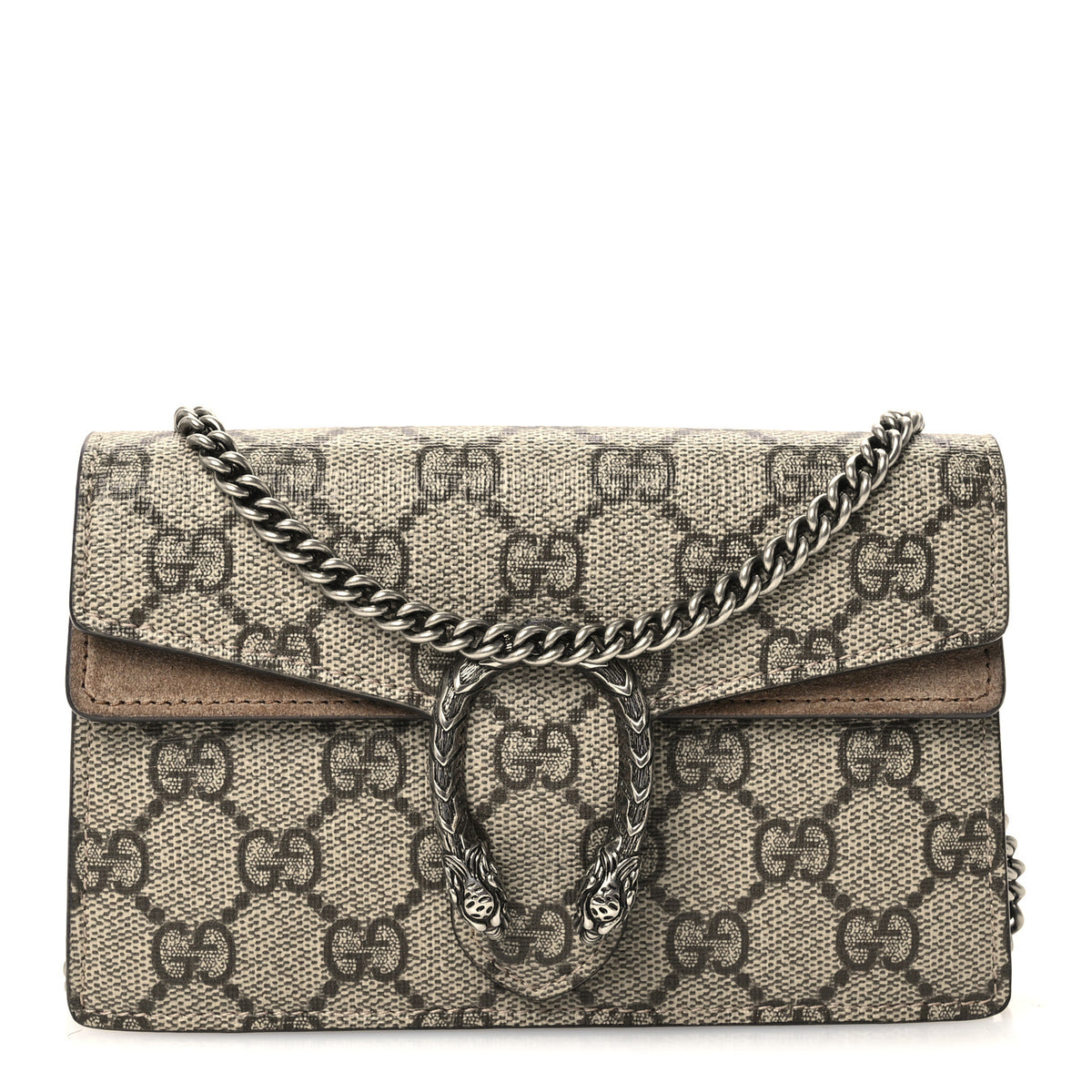 GG Supreme Monogram Super Mini Dionysus Shoulder Bag Taupe
