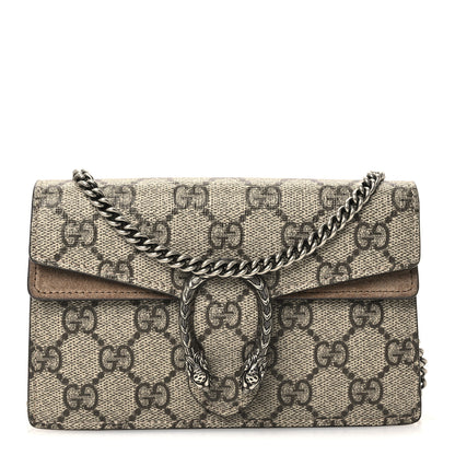 Gucci GG Supreme Monogram Super Mini Dionysus Shoulder Bag Taupe 1 of 10