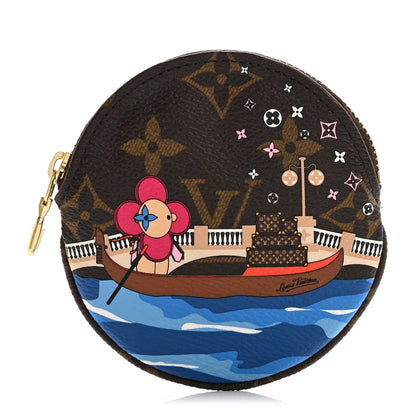 Louis Vuitton Monogram 2019 Christmas Animation Round Coin Purse Blue 1 of 8