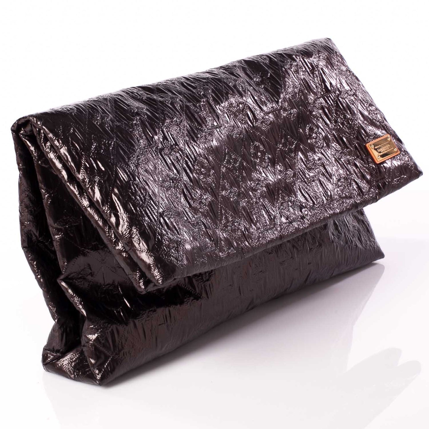 Jacquard Quilted Monogram Limelight Clutch GM Black