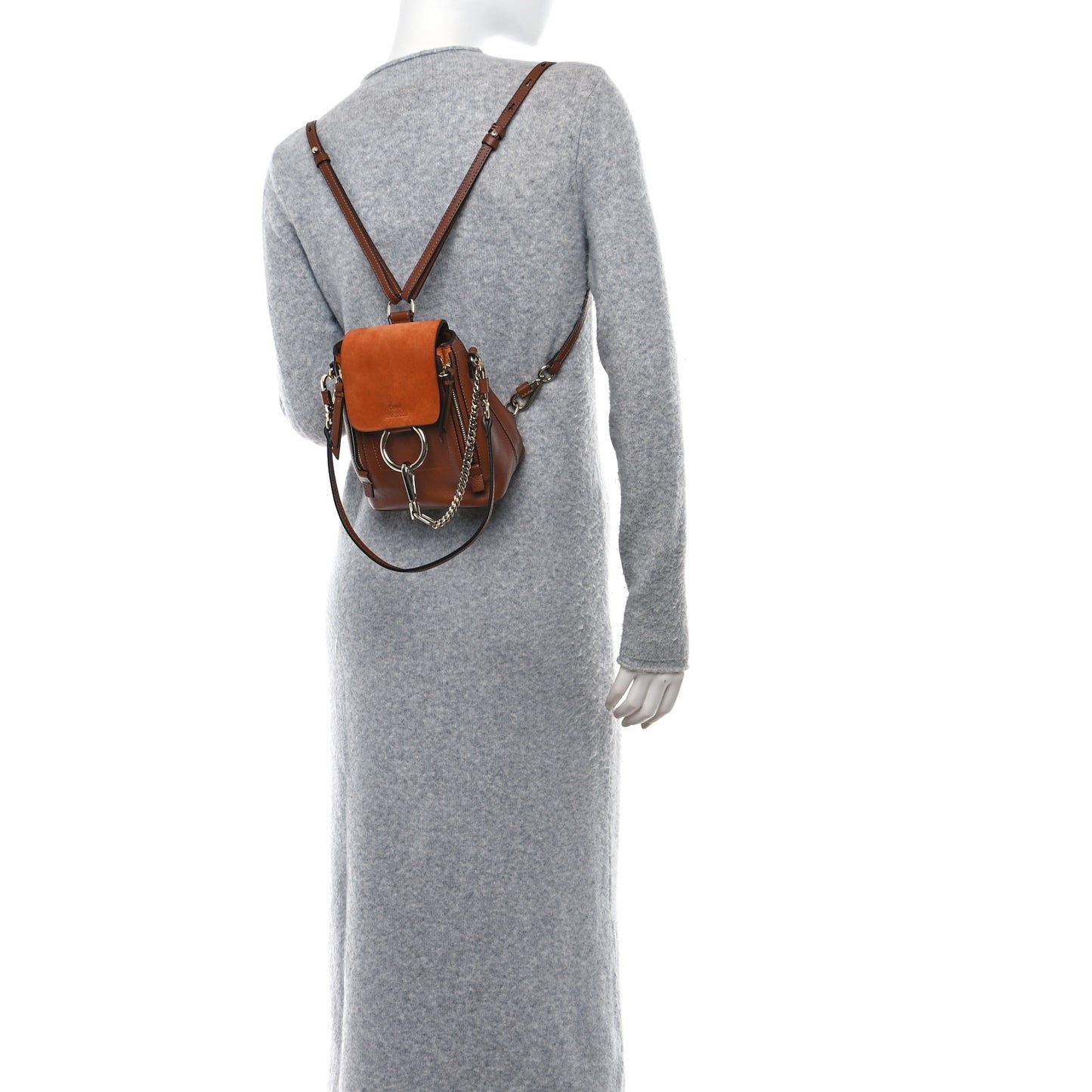 Suede Calfskin Mini Faye Backpack Tan