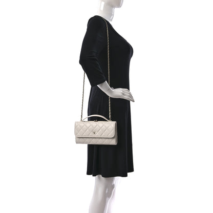 Chanel Shiny Calfskin Quilted Flap Phone Holder With Chain White 2 of 9