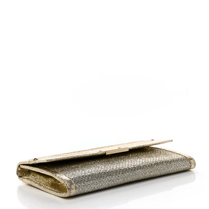 Jimmy Choo Glitter Fabric Reese Clutch Wallet Metallic 4 of 8
