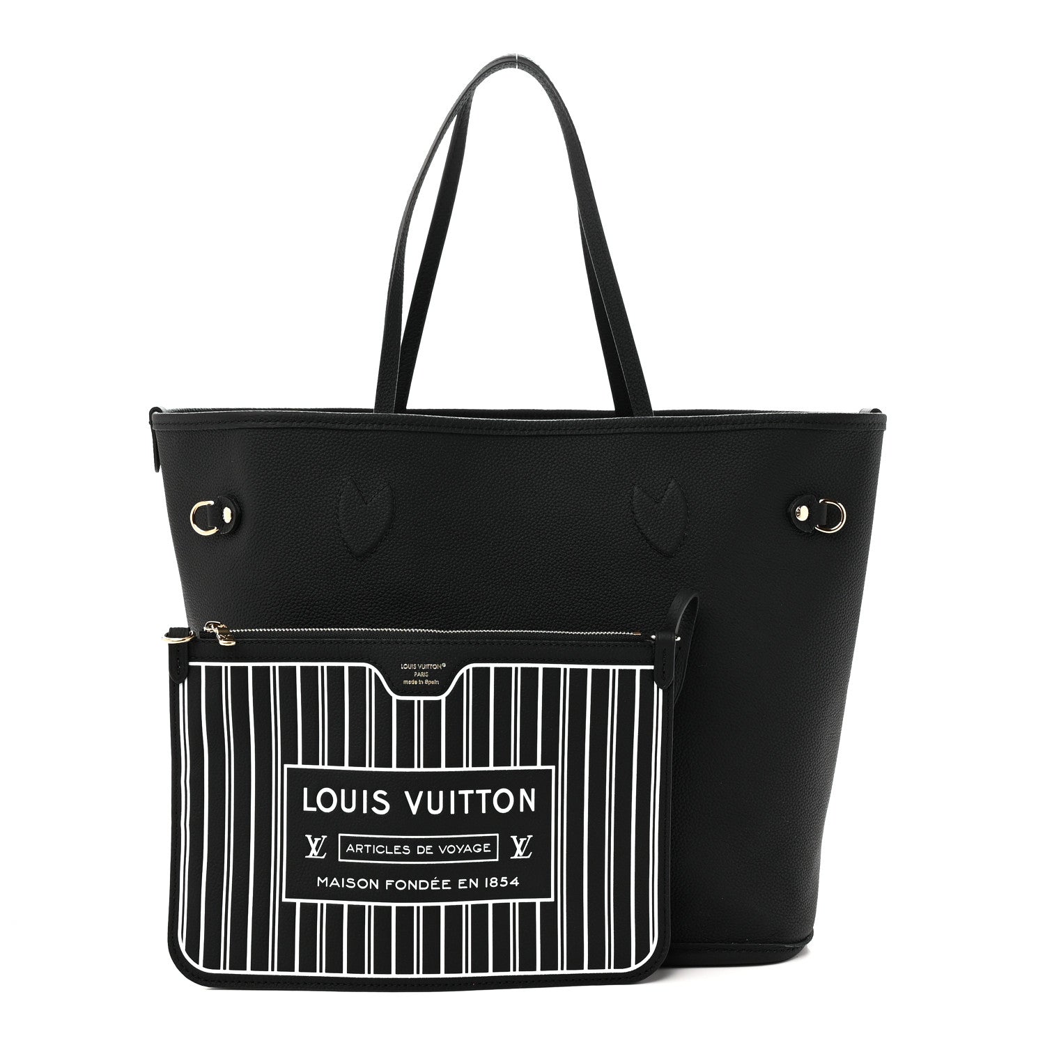 Louis Vuitton Monogram Calfskin Neo Neverfull Inside Out MM Black 4 of 16