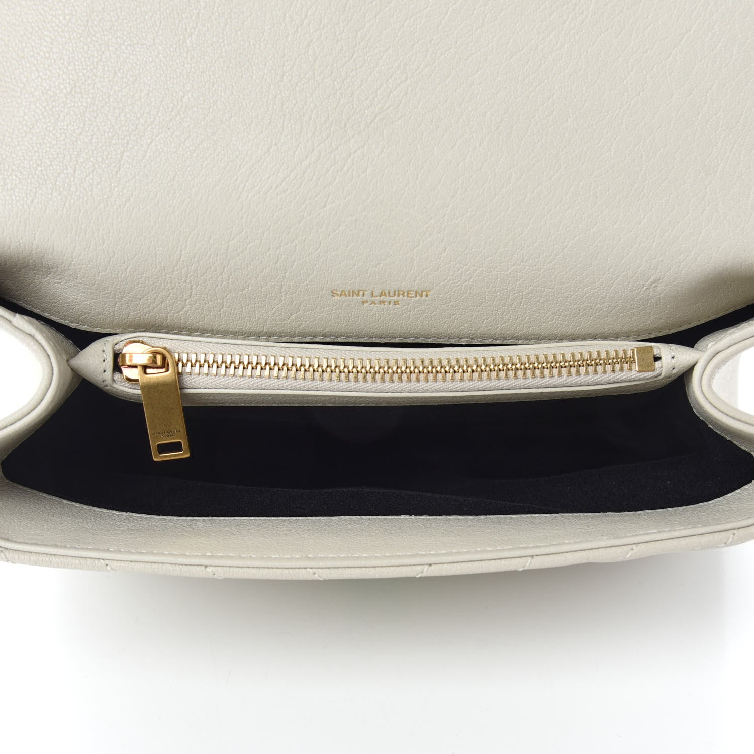 Saint Laurent Sheepskin Matelasse Chevron Monogram Medium College Bag Crema Soft 5 of 11