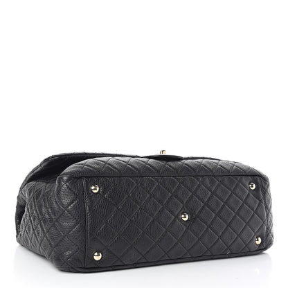 Chanel Calfskin Quilted XXL Travel Flap Bag Black 4 of 11