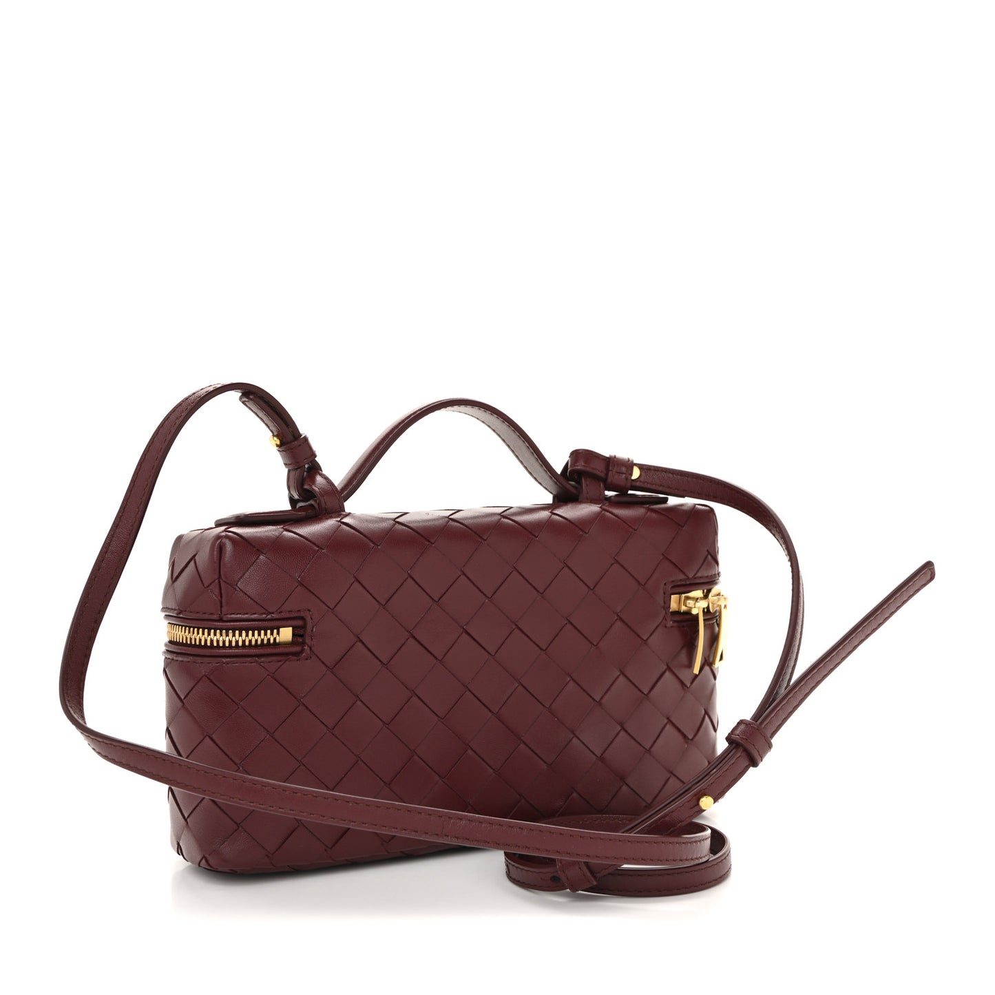 Nappa Intrecciato Bang Bang Vanity Case Cherry