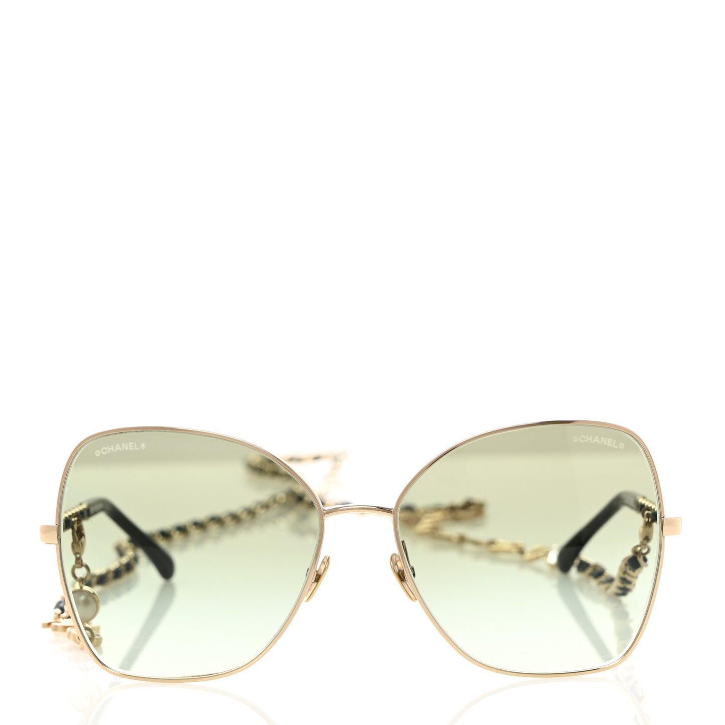 Metal Square Frame Chain Sunglasses 4274-Q Green