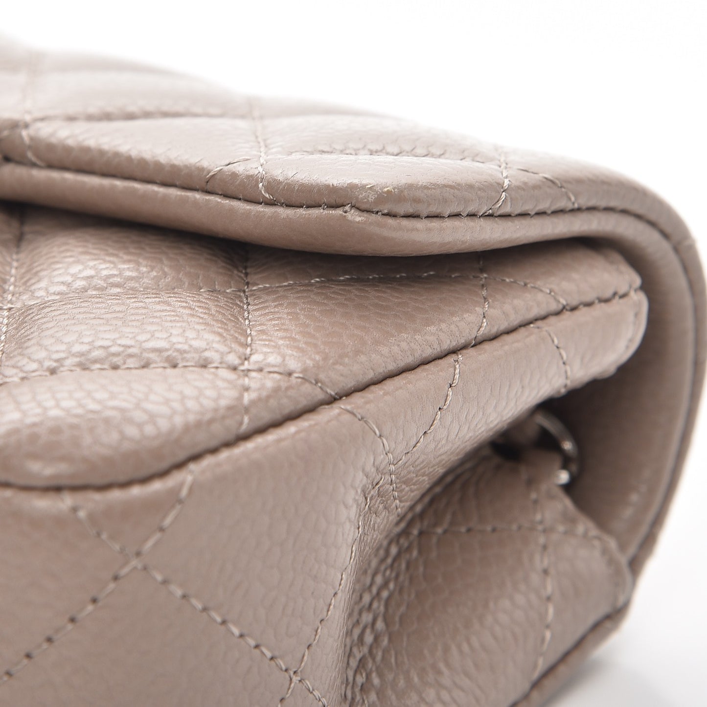Caviar Quilted Extra Mini Flap Grey