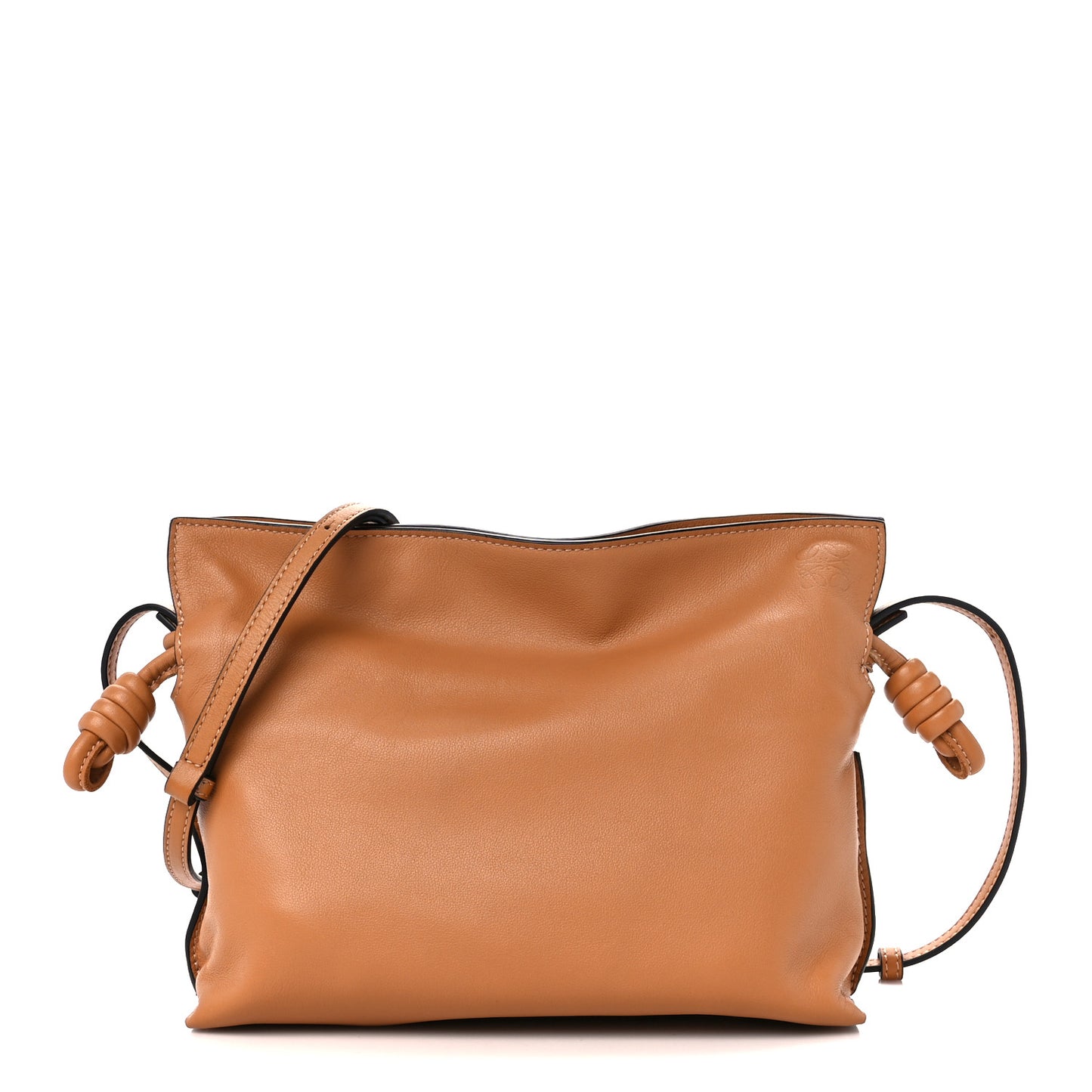 Calfskin Mini Flamenco Knot Clutch Warm Desert