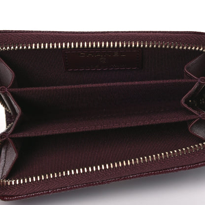 Chanel Caviar Quilted Zip Around Coin Purse Burgundy 4 of 4