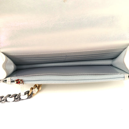 Chanel Iridescent Calfskin Quilted Chanel 19 Wallet On Chain WOC White 4 of 9