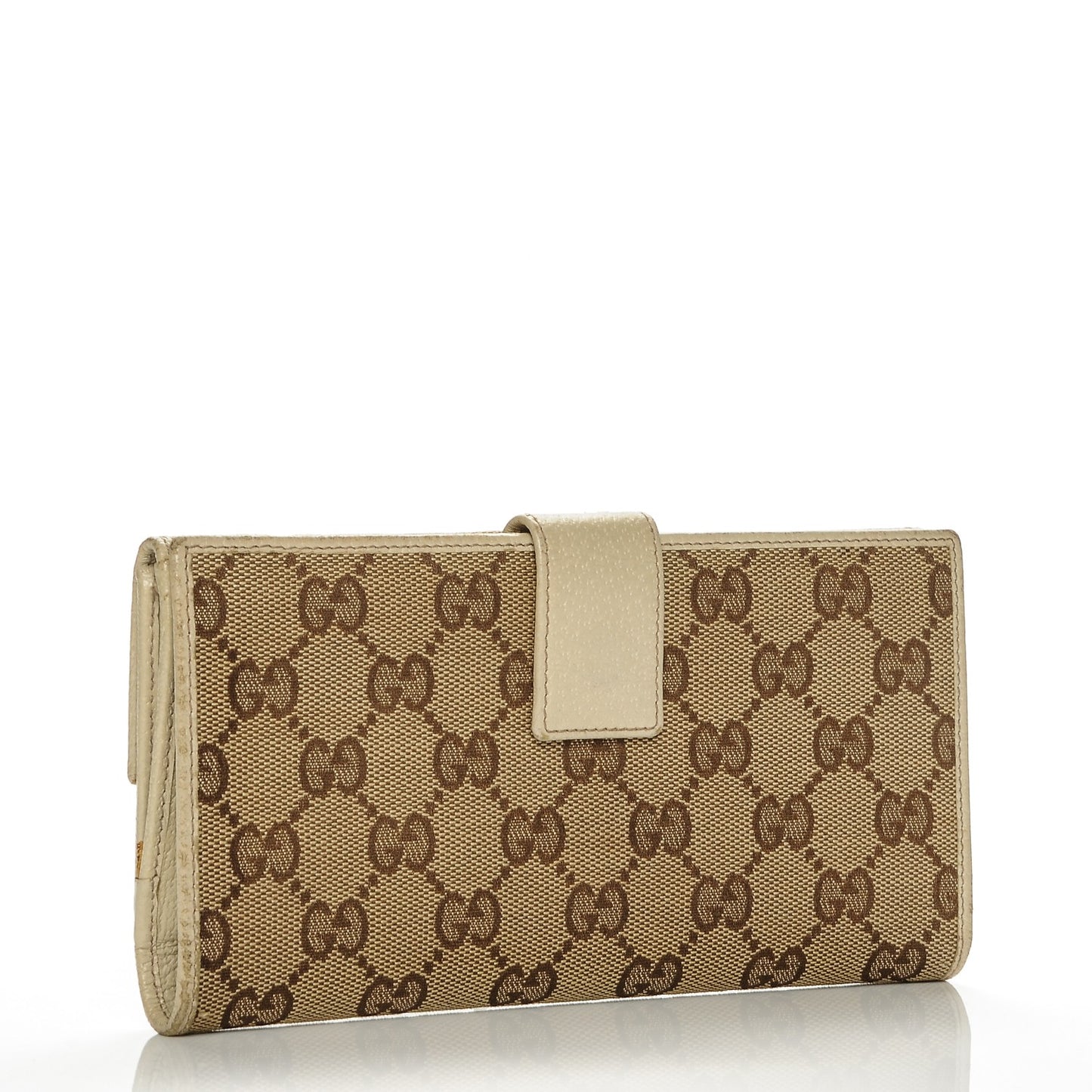 Monogram Metal Bar Continental Flap Wallet Off White