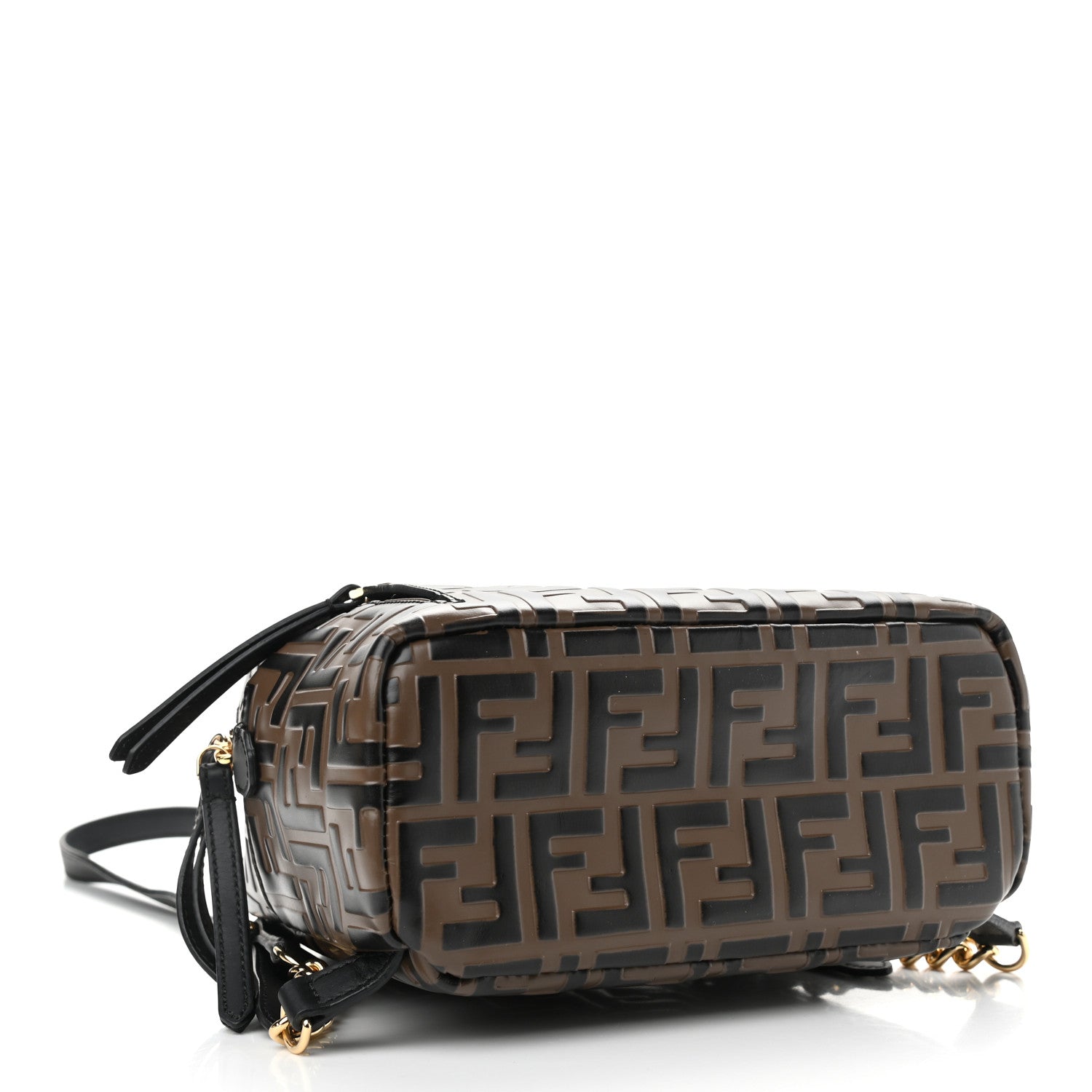 Fendi Vitello Bi-Color FF 1974 Embossed Mini Backpack Maya Black 4 of 10