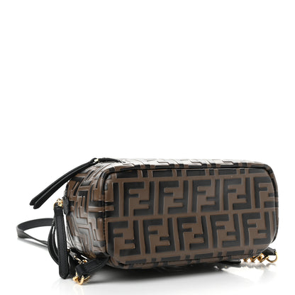 Fendi Vitello Bi-Color FF 1974 Embossed Mini Backpack Maya Black 4 of 10