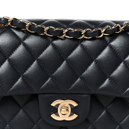 Chanel Lambskin Quilted Small Double Flap Navy 9 of 12