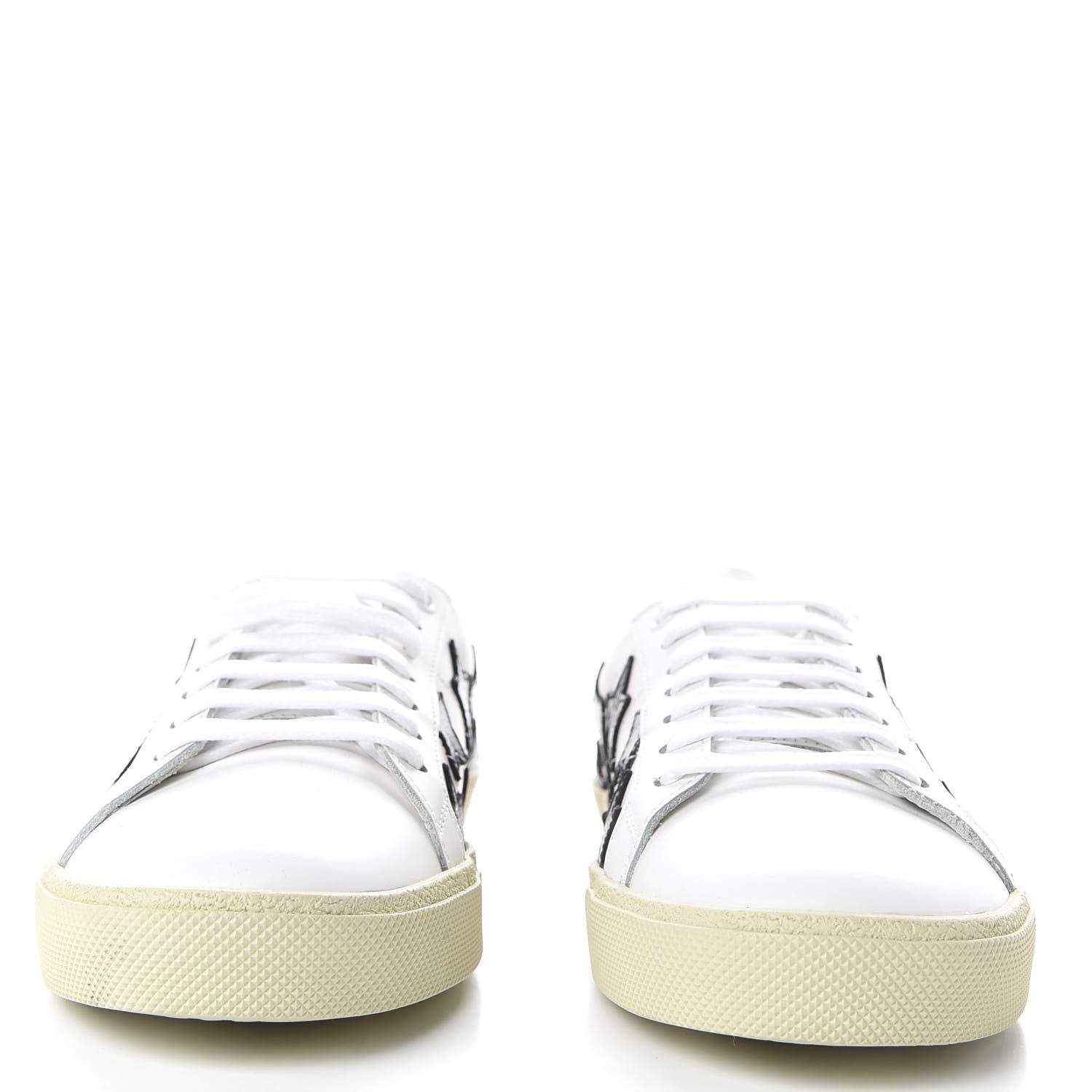 Saint Laurent Calfskin Star Court Sneakers 39.5 White Black 3 of 11