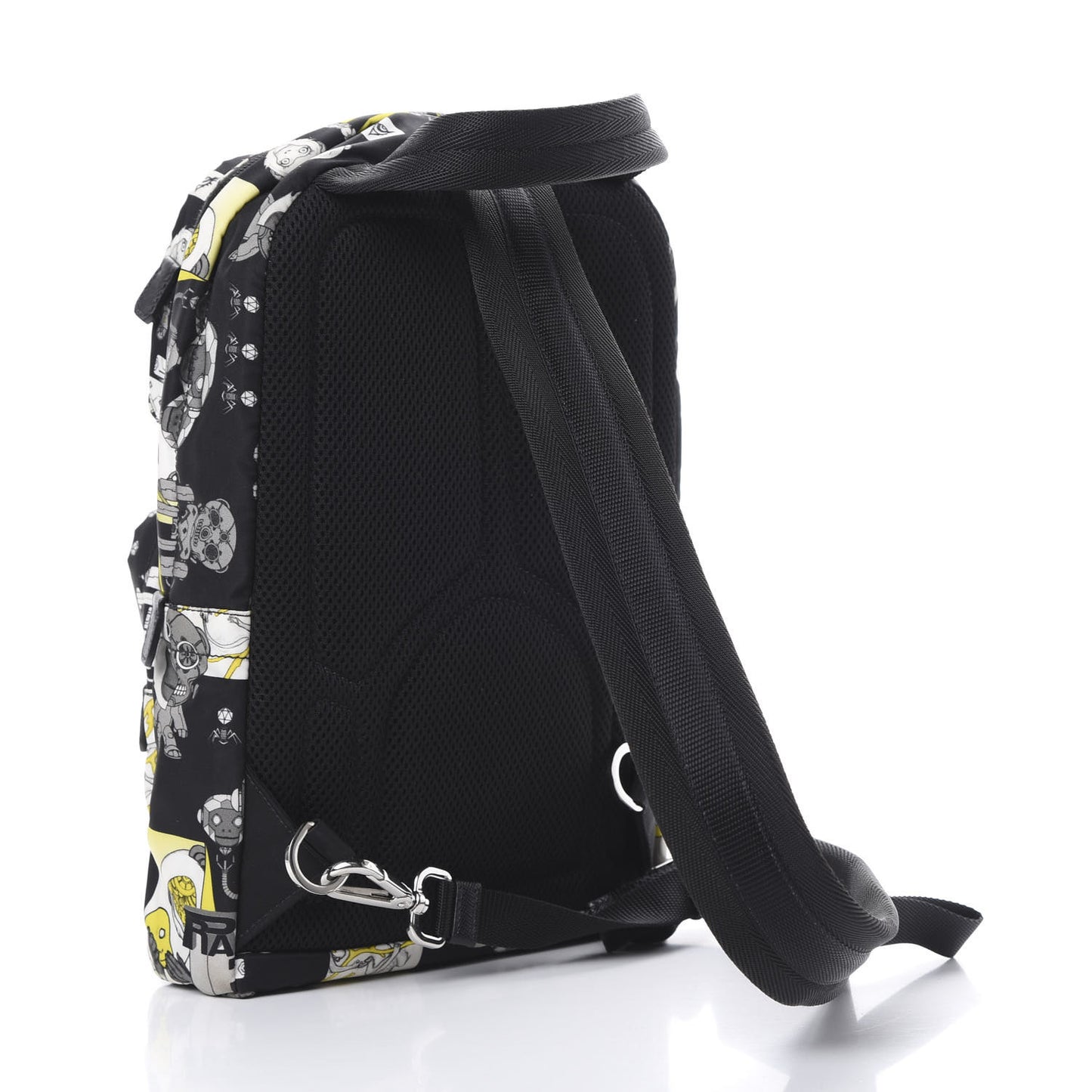 X JAMES JEAN Nylon Robot Monkey Sling Backpack Black
