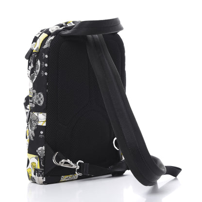 Prada X JAMES JEAN Nylon Robot Monkey Sling Backpack Black 2 of 10