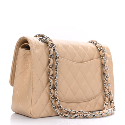 Chanel Caviar Quilted Medium Double Flap Beige 3 of 9