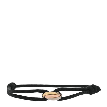 Cartier 18K Pink Yellow White Gold Trinity Adjustable Cord Bracelet Black 1 of 4