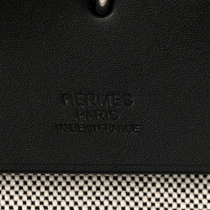 Hermes H Plume Canvas Vache Hunter Circuit Herbag Cabin Zip Retourne 50 Black Ecru 7 of 13