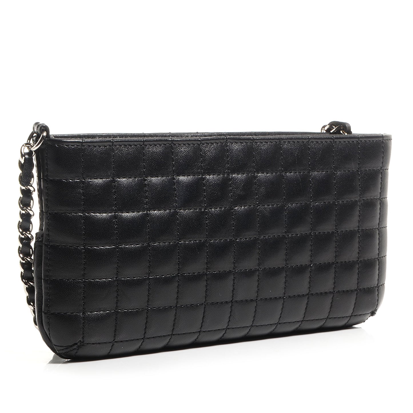 Lambskin Camellia N°5 Clutch Bag Black